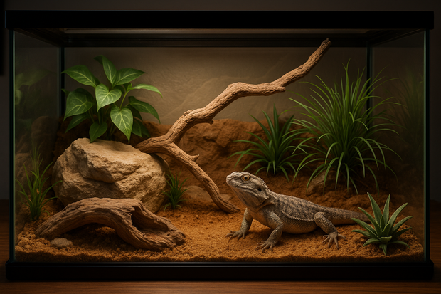 terrariumbak met hagedis